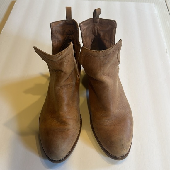 Jeffrey Campbell handmade Ibiza ankle split booties camel light tan with heel - Picture 2 of 13